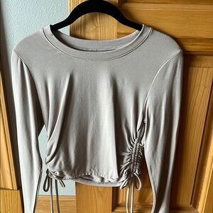 ABERCROMBIE Tan Ruched Top